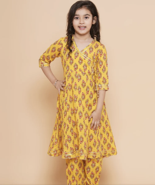 Yellow Mustard Dress with Floral Design - Image 5